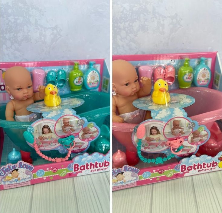 Пупс Tutu love з ванночкою і банними приладдям 8615-8618, фото 1