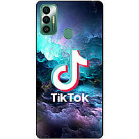 Силіконовий бампер чохол для Tecno Spark 7 з малюнком Tik Tok