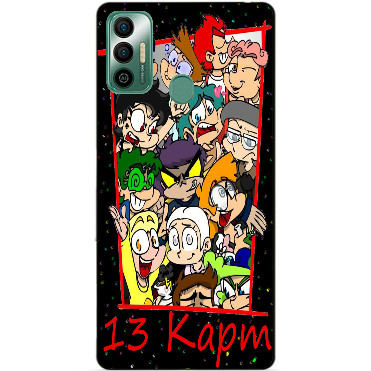 Силіконовий бампер чохол для Tecno Spark 7 з коміксом 13 Карт