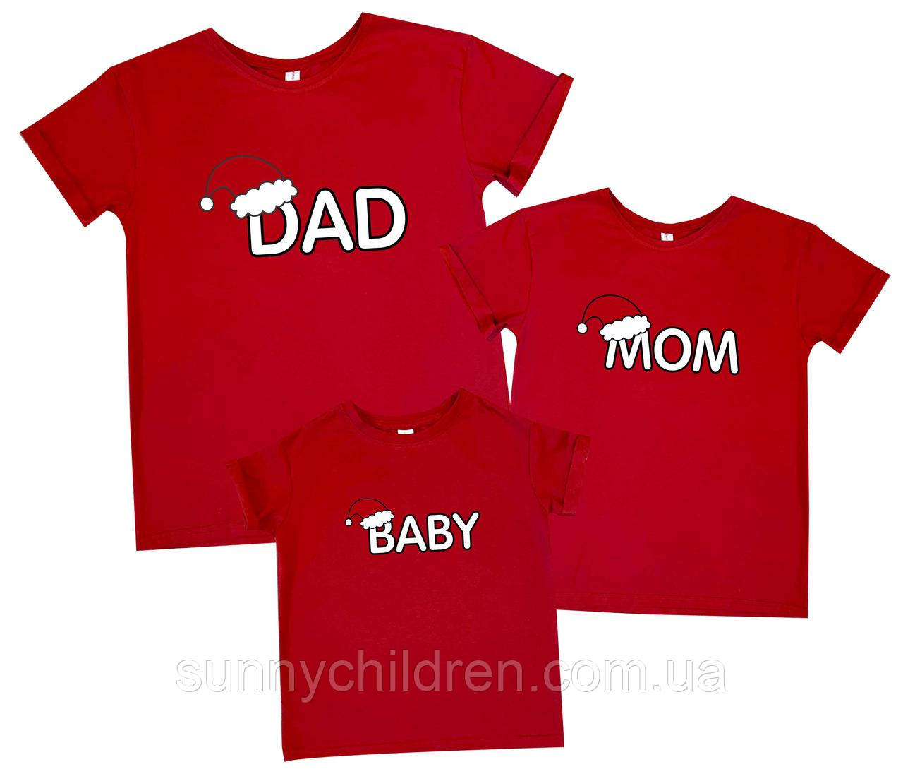 Футболка "Dad, Mom, Baby" Новий рік Family, для дітей і дорослих