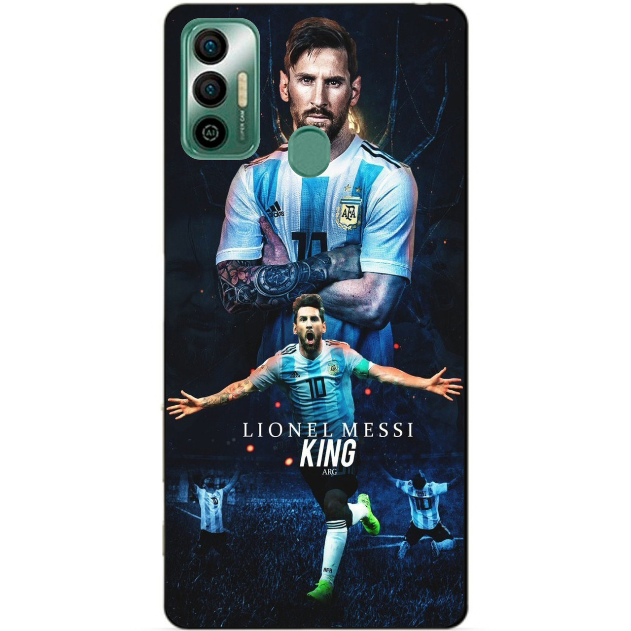 Силіконовий бампер чохол для Tecno Spark 7 з малюнком Messi