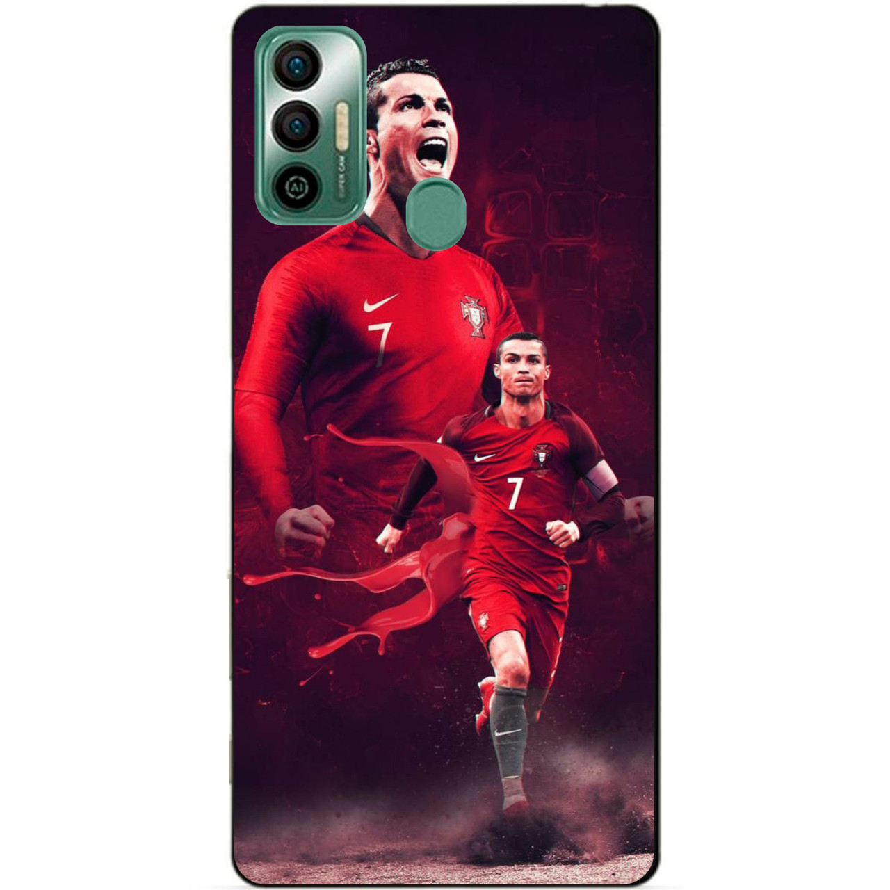 Силіконовий бампер чохол для Tecno Spark 7 з малюнком Ronaldo