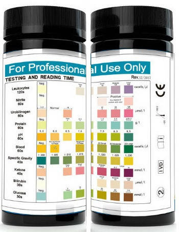 Тест-полоски для анализа мочи Urine 10T (100штук) (10 параметров), цена ...