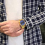 Чоловічий оригінальний кварцовий годинник з нержавіючої сталі Skmei 1531 Gold-Blue, фото 3