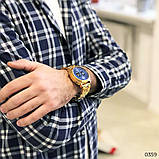 Чоловічий оригінальний кварцовий годинник з нержавіючої сталі Skmei 1531 Gold-Blue, фото 4