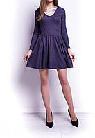 Жіноча лаконічна сукня ЛВ з довгим рукавом, фіолетова (розмір 42)