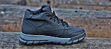 Кросівки зимові шкіряні підліткові для хлопчика чорні натуральне хутро, короткі черевики (Код: Л1826), фото 6
