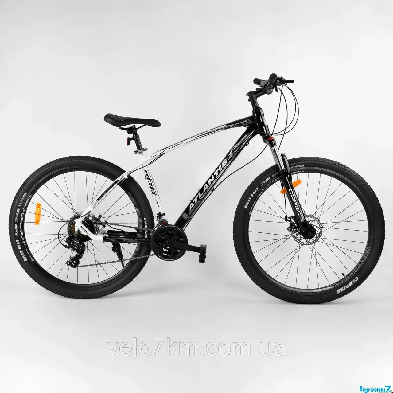 Спортивный велосипед Corso "Atlantis" 29" рама алюминиевая, оборудование Shimano 21 скорость, собран на 75%
