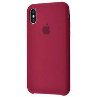 Силиконовый чехол Silicone case для Iphone X / XS Бордовый