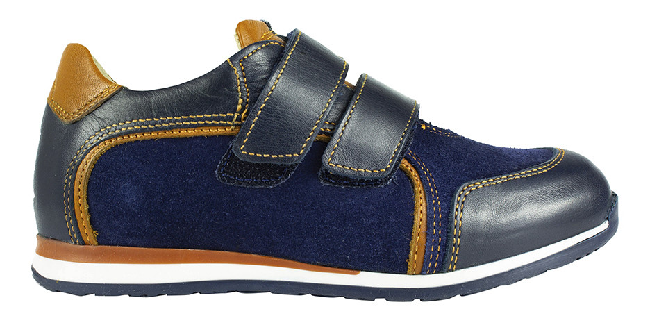 Кросівки низькі дитячі для хлопчиків сині натуральна шкіра Україна Miracle — розмір 30 (19 см) (модель: Mir7012Kblue), фото 1