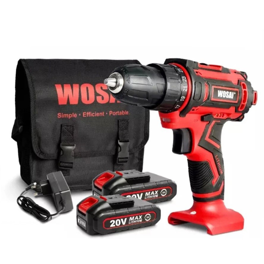 Електрична бездротова дриль Wosai акумуляторна дриль 20 В