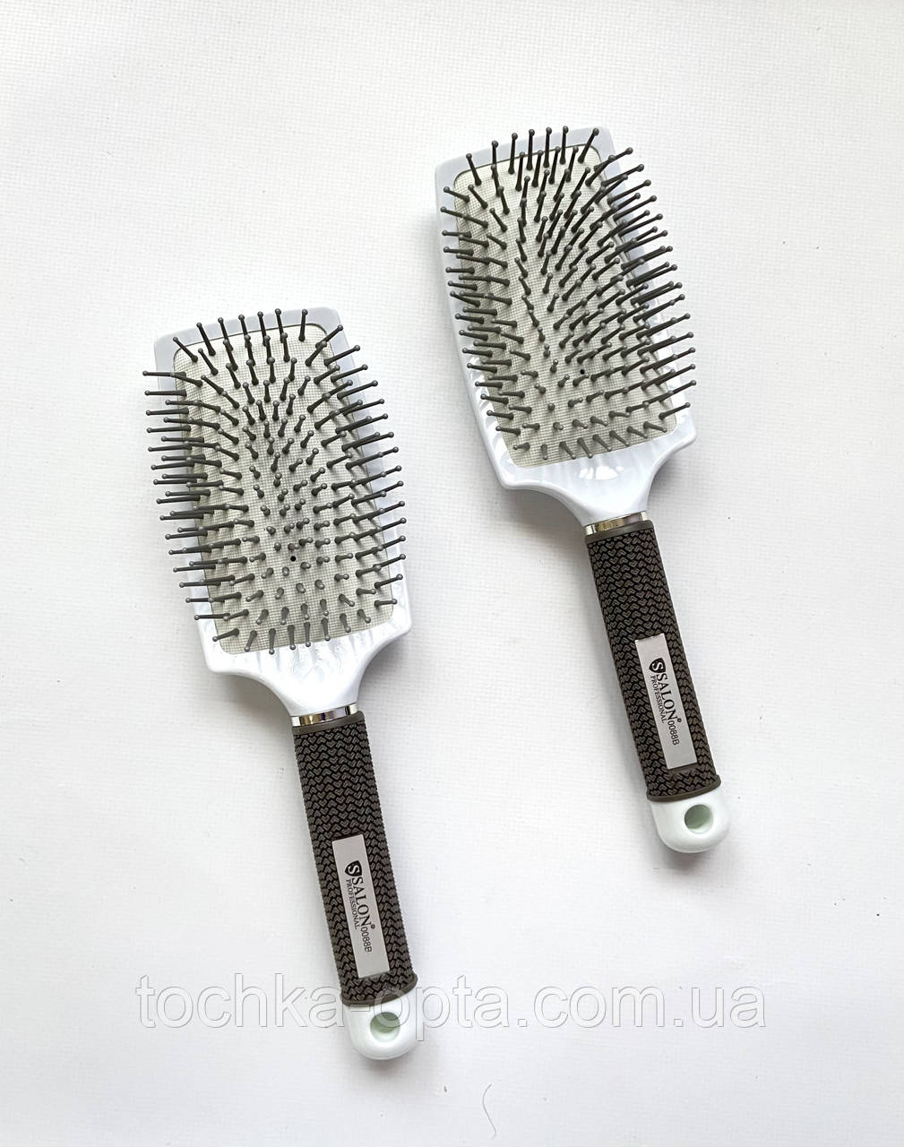 Масажна щітка для волосся Salon Professional на білій гумі