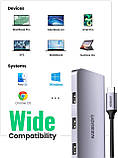 UGREEN C Usb Концентратор 9-В-1 Usb Тип C До 4 До Hdmi Багатопортовий Адаптер Док-Станція З Vga Gigabit Ethernet Pd Зарядки 3 Порт, фото 4
