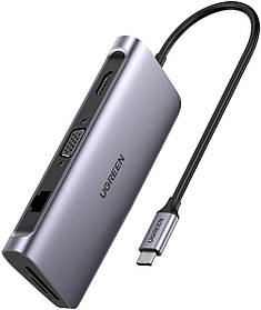 UGREEN C Usb Концентратор 9-В-1 Usb Тип C До 4 До Hdmi Багатопортовий Адаптер Док-Станція З Vga Gigabit Ethernet Pd Зарядки 3 Порт