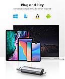 Пристрій для читання карт пам'яті Ugreen для SD & Micro SD (TF), USB-C & USB металевий корпус швидкість до 5 Гбіт/с Чорний 50706, фото 2