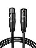 UGREEN XLR Кабель 3м Мікрофон XLR Подовжувач від Чоловіка до Жінки XLR Роз'єм Подовжувач Шнур для аудіосистеми, Студійного, фото 4