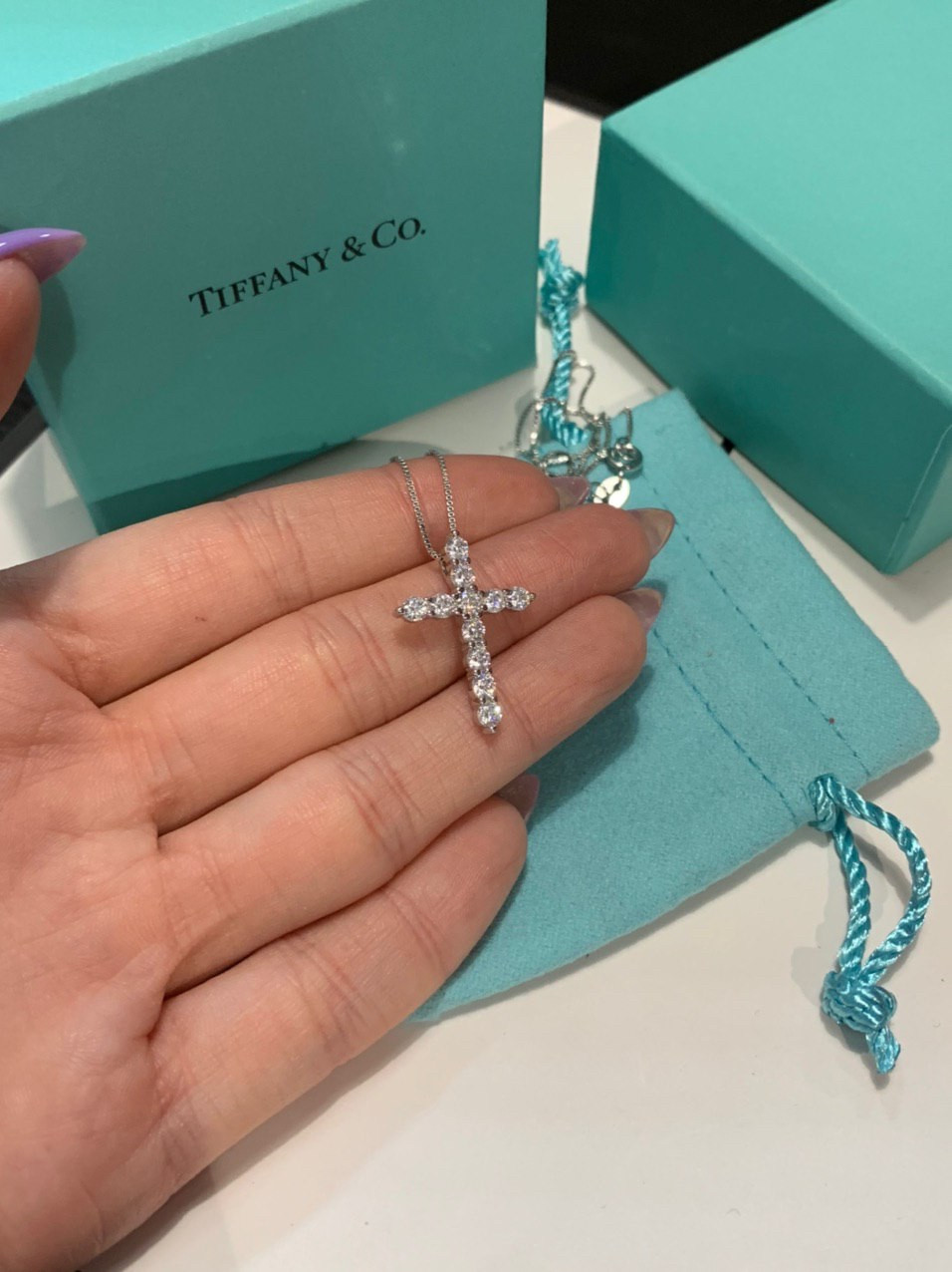Хрестик Tiffany Тіффані, срібло 925 проби / Упаковка Tiffany