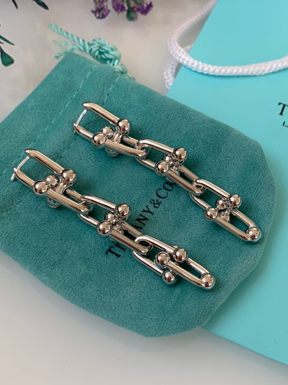 Сережки ланцюга сріблясті Tiffany Тіффані