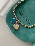 Браслет із блакитним сердечком Тіффані Tiffany, фото 5
