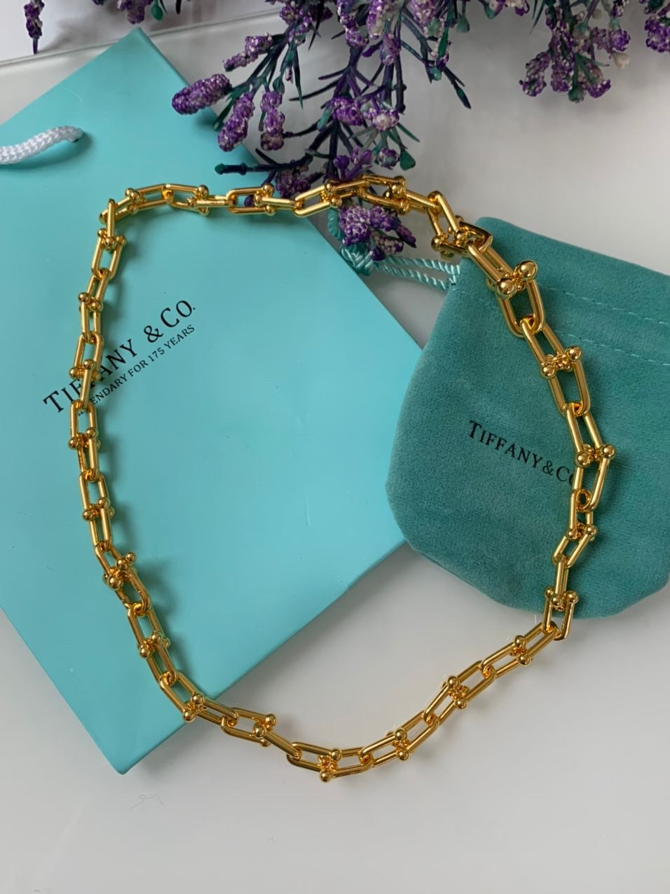 Підвісок ланцюг Тіффані Tiffany, позолота/пакована в мішечок Тіффані