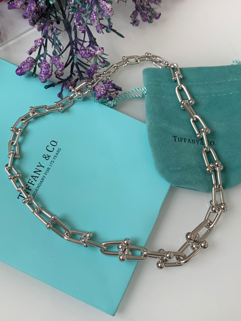 Тіффані підвіска ланцюг на шию з великими ланками Tiffany/упакована в мішечок Тіффані