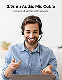 Аудіокабель UGREEN 3,5 мм 1м Плетений 4-полюсний Роз'єм Hi-Fi Стерео TRRS, Екранований кабель AUX від чоловіка до чоловіка, фото 2