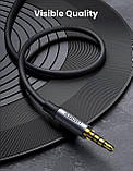 Аудіокабель UGREEN 3,5 мм 1м Плетений 4-полюсний Роз'єм Hi-Fi Стерео TRRS, Екранований кабель AUX від чоловіка до чоловіка, фото 3
