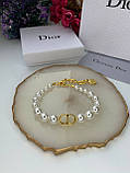 Брендовий браслет із перлинамі / Діор перлинний браслет, фото 4