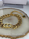 Діор брендовий браслет-ланцюг лимонне золото 18 К / браслет великий ланцюг, фото 3