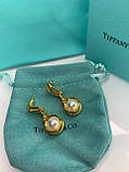 Тіффані брендові сережки-гвоздики з перлами Майорка. Ідеально на подарунок дівчині., фото 4