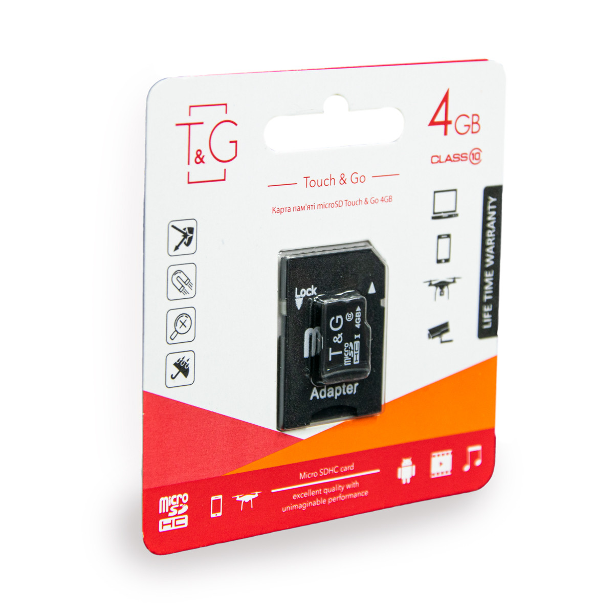 Карта памяти microSDHC 4GB T&G, флешка микро сд на телефон и для  видеорегистратора с адаптером Class 10 (ST) (ID#1539956420), цена: 114 ?,  купить на Prom.ua