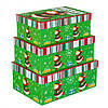 Подарункові коробки набір "Сніговик у танці" 28*20*11 зелені, фото 2