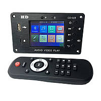 Bluetooth MP3 модуль Kebidu HD CD-028, кольоровий дисплей, USB/SD/FM/Bluetooth 5.0, підтримка фото та відео