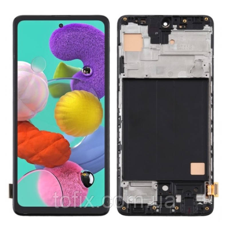 Дисплей для Samsung Galaxy A51 (2020) A515, модуль (екран і сенсор) з рамкою - передньою панеллю, TFT - фото 1 - id-p1539961893