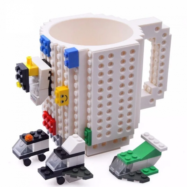 Кружка лего - чашка конструктор в стилі LEGO 350 мл біла, фото 1
