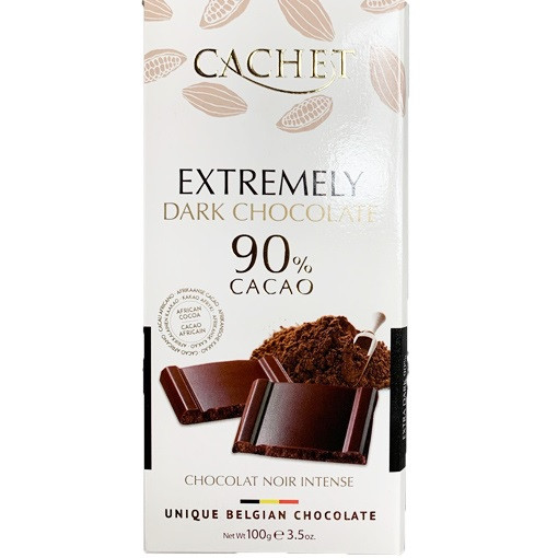 Шоколад Экстра Черный Кашет Cachet Extremely Dark Chocolate 90% Какао 100 г Бельгия - фото 2 - id-p1539969149