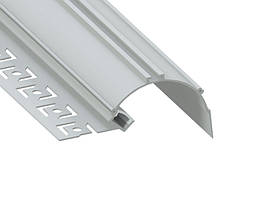 Алюмінієвий анодований профіль для світлодіодної стрічки для гіпсокартона стельовий, настінний 2 метра АЛ-32