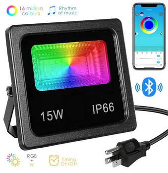 Прожектор Smart LED 15В IP66+bluetooth (7980) RGB