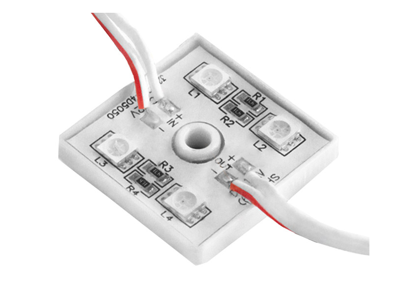 Світлодіодні модулі 5050-4smd 12V IP65 червоний