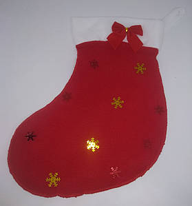 Новорічний Чобіток з бантиком на подарунки