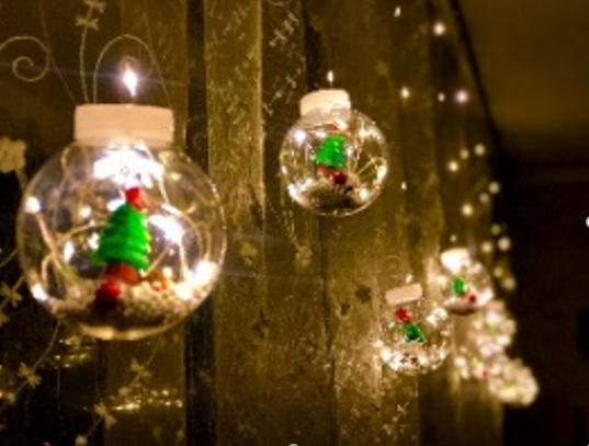 Гірлянда CL54-M Бахрома Шарік із ялинкою, колір мульті, 200LED ламп, 300-60см., фото 1