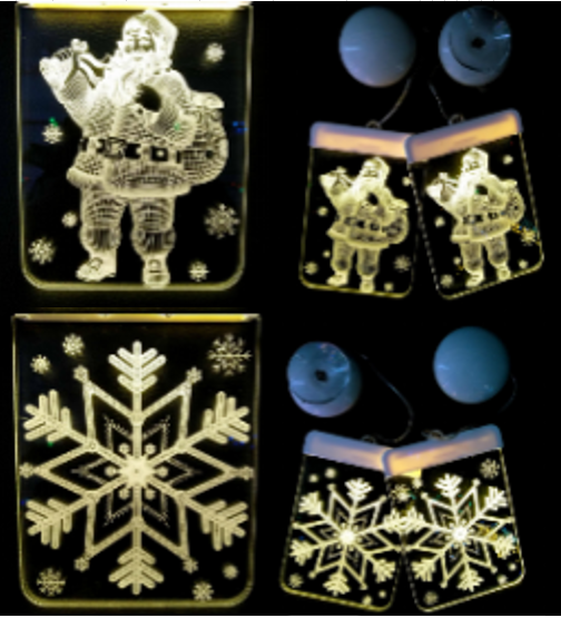 Табличка на присосці прозора з малюнком 3D мікс11,5см*16см колір тепло-білий 2шт/уп, фото 1