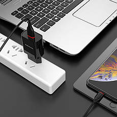 Зарядний пристрій (зарядка) для телефону Borofone BA20A + кабель Lightning 2.1 А Чорний, фото 5