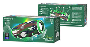 Портативна колонка безпровідна BOROFONE BR3 Rich Sound Sports Wireless Speaker Камуфляж зелений, фото 4