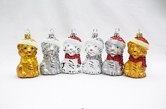 Іграшка новорічна "ТИГР В ШАПЦІ" 8,5 см