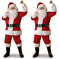 Костюм Санта Клаус Премиальный 170-185 см (xxxl) (Полный комплект с париком) ОСТ