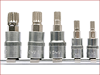 Набір головок торцевих із бітами Spline M5-M12 5 предметів. YATO YT-04360