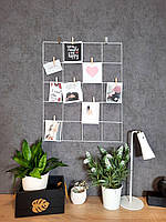 Органайзер для завдань Мудборд настінний великі комірки (10х10см) білий розмір-50х40 см Повний комплект, фото 1