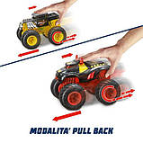 Hot Wheels Monster Trucks машинка інерційна зі звуком та світлом жовта Bone Shaker Mondo 51227, фото 3