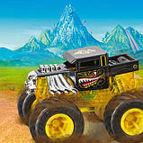 Hot Wheels Monster Trucks машинка інерційна зі звуком та світлом жовта Bone Shaker Mondo 51227, фото 7